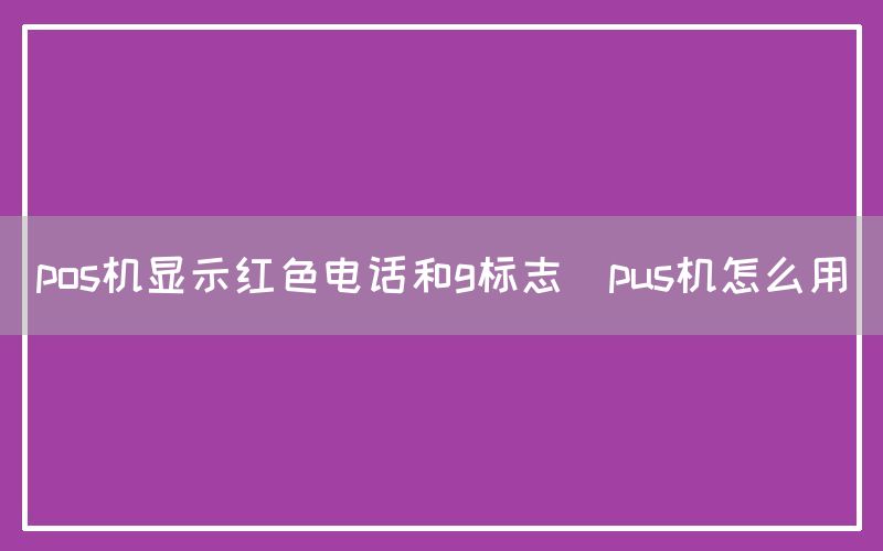 pos机显示红色电话和g标志(pus机怎么用)