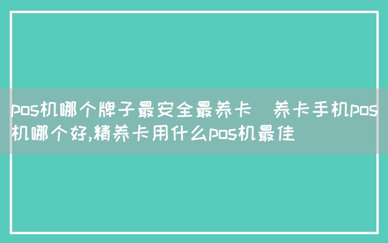 pos机哪个牌子最安全最养卡(养卡手机pos机哪个好,精养卡用什么pos机最佳)