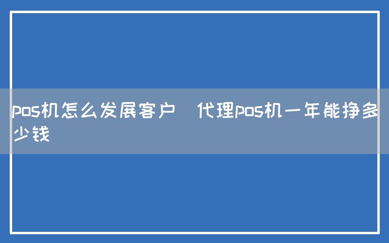 pos机怎么发展客户(代理pos机一年能挣多少钱)