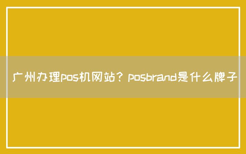 广州办理pos机网站？posbrand是什么牌子