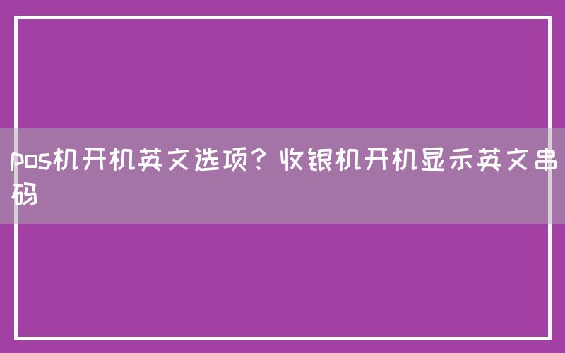 pos机开机英文选项？收银机开机显示英文串码