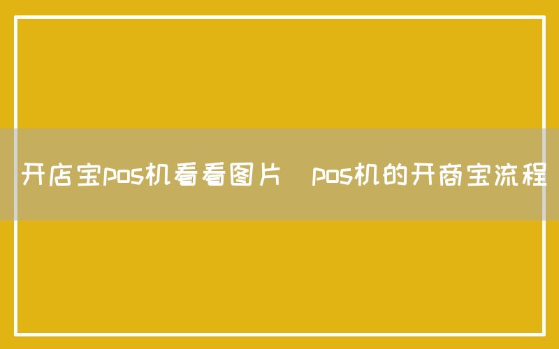 开店宝pos机看看图片(pos机的开商宝流程)